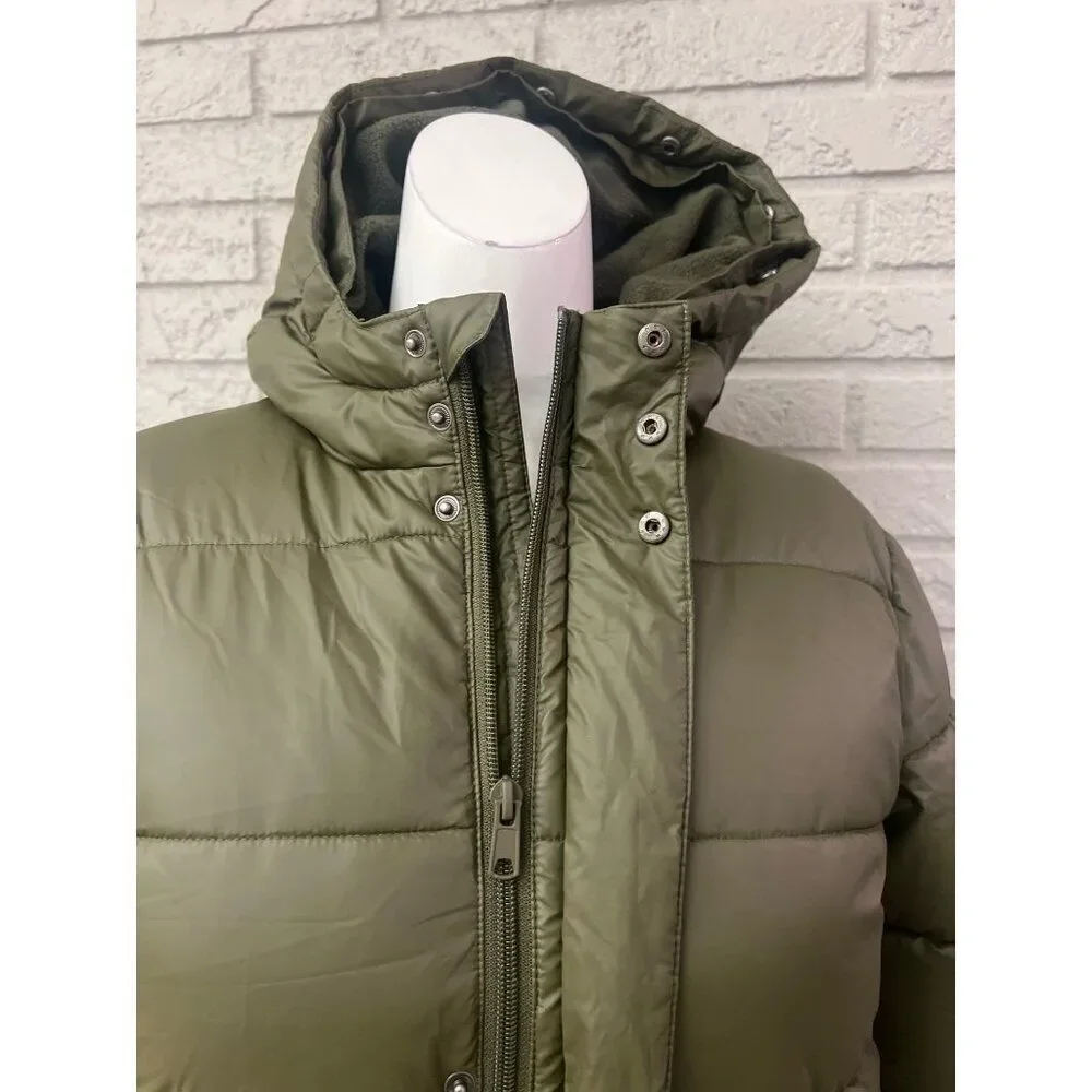 La Redoute Collection Green Girls Puffer Coat With Hoodie Size 12Y
